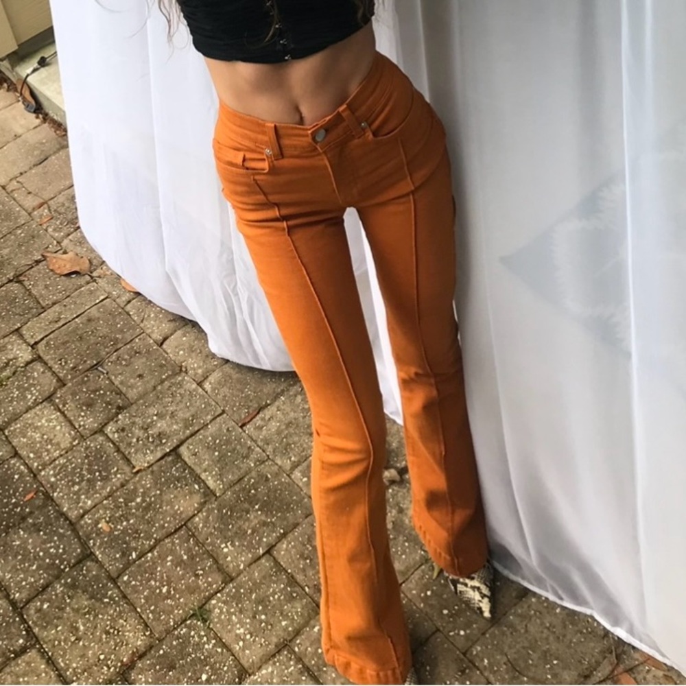 REVICE Orange Flare Pants